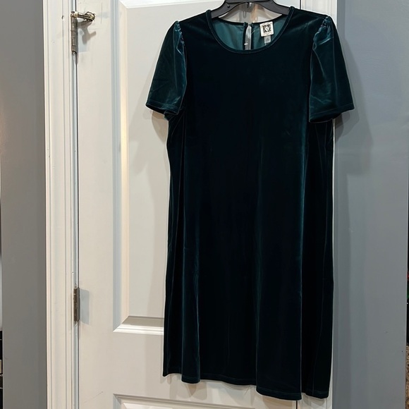 ANNEKLEIN VELVET DRESS EMERALD - Picture 1 of 8